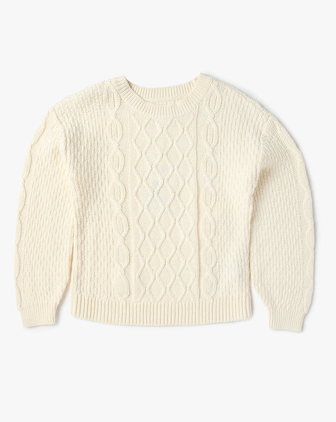 Gap Kids Girls Cable-Knit Round-Neck Sweater