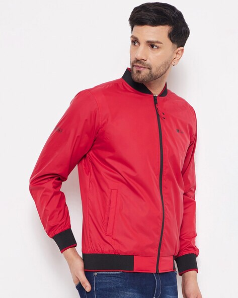 Nylon Bomber Jacket - Dark red - Men | H&M CA