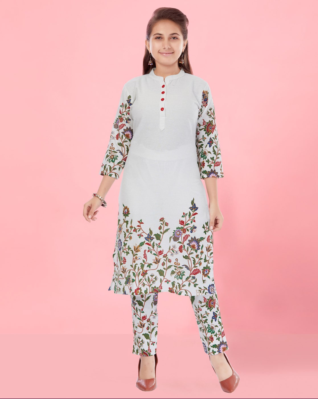 Plain High Neck Grey Cotton Kurti at Rs.899/Piece in baran offer by  Mahakaal Fashion Place