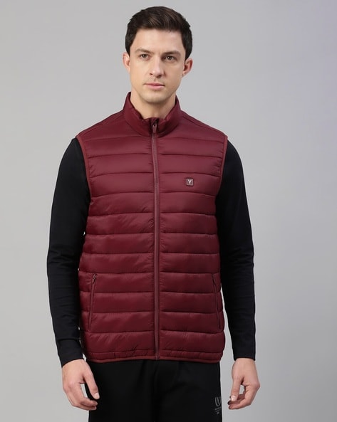 Men Quilted Regular Fit Zip-Front Gilet