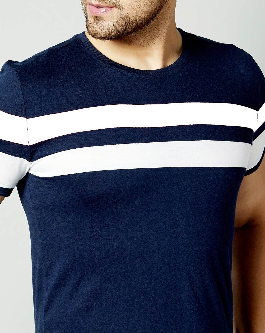 Buy Navy blue Tshirts for Men by AUSK Online