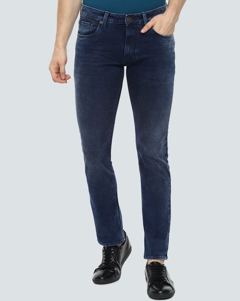 Louis Philippe Jeans Regular Men Dark Blue Jeans - Buy Louis