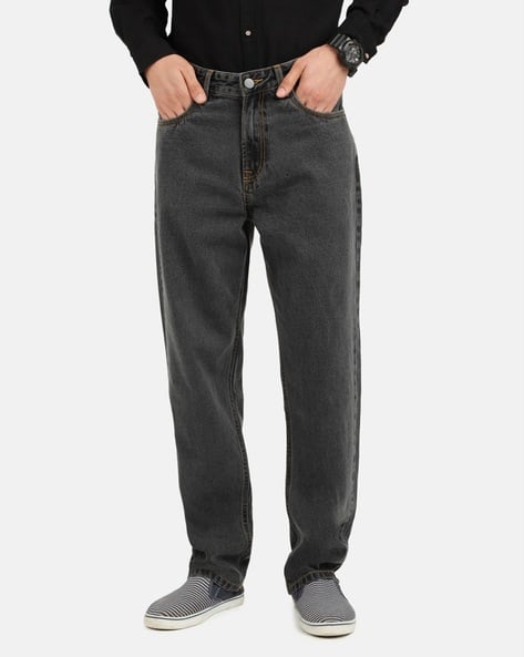 Straight Jeans with Insert Pockets