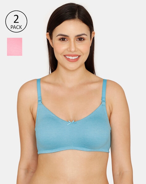 Rerooted Simplicity Double Layered Non-Wired Non-Padded 3/4th Coverage  T-Shirt Bra (Pack of 2)