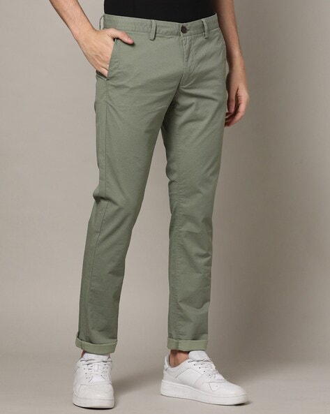 Green linen trousers 