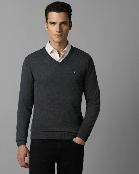 Men Ribbed Regular Fit Pullover