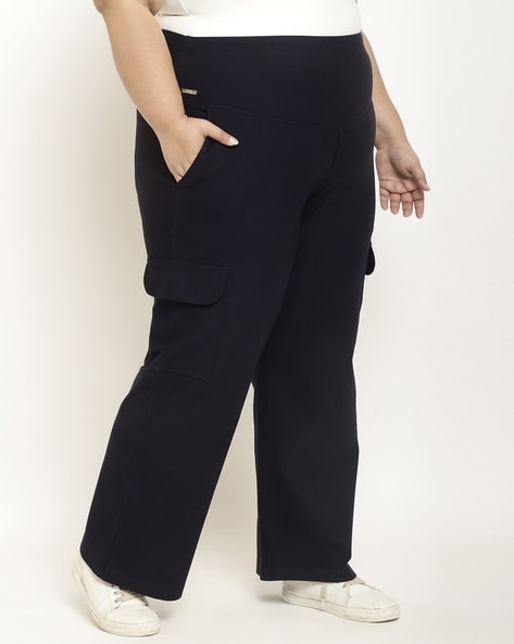 Buy Navy Blue Trousers & Pants for Women by Amydus Online