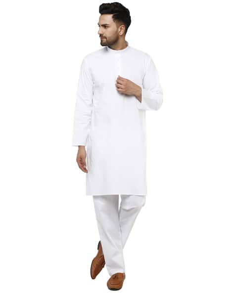 SKAVIJ Woven Long Kurta Pyjama Set