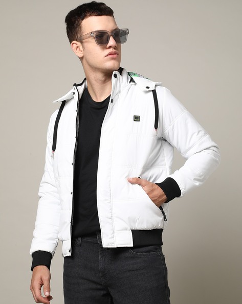 Spykar White Polyester Full Sleeve Casual Jacket For Men - mjk02bblw027white