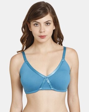 Buy Rosaline Everyday Double Layered Non-Wired 3/4th Coverage Super Support  Bra - Baltic Blue at