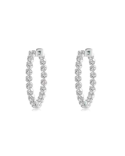 SH-SC55005560 - 14k White Gold Diamond Hoop Earrings – H.L. ...