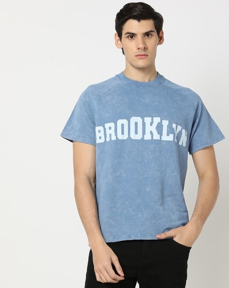 Men Printed Boxy Fit Crew-Neck T-Shirt
