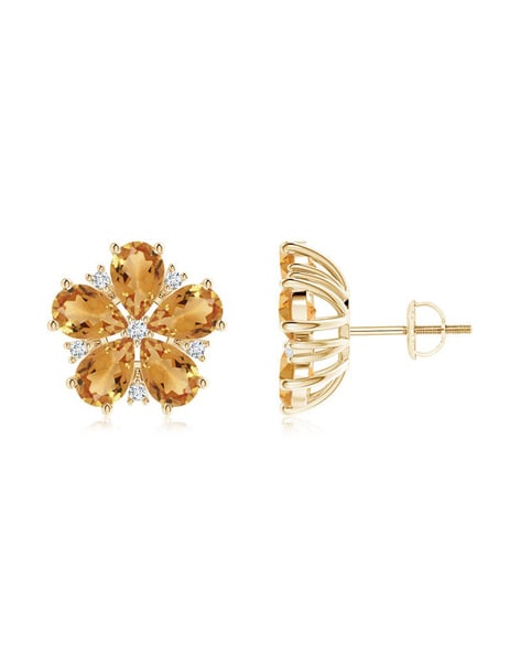 Christopher Designs 14K White Gold Diamond Flower Earrings – Springer's
