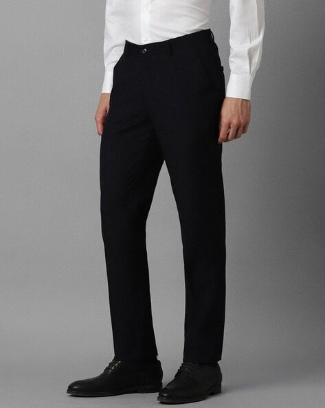 Buy Peter England Men Grey Solid Slim fit Regular trousers Online at Low  Prices in India - Paytmmall.com
