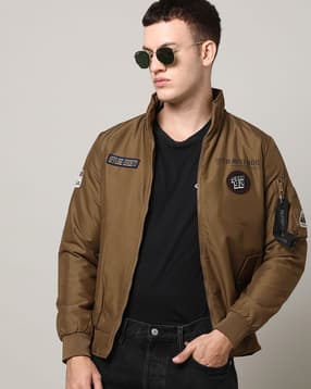 Men Regular Fit Bomber Jacket-image-11