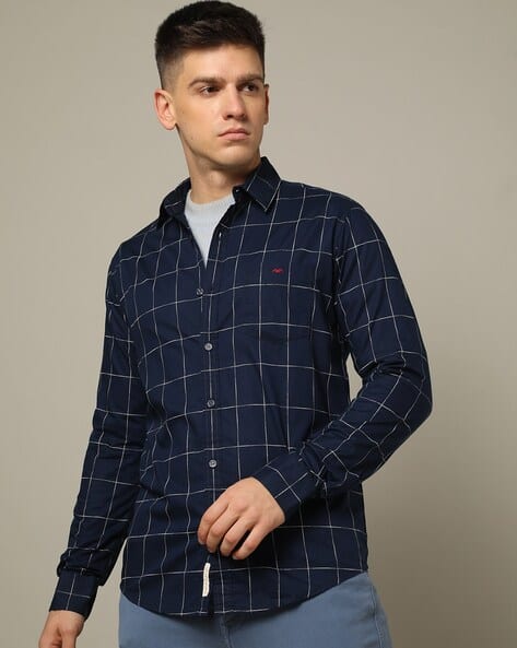 Men Checked Slim Fit Shirt
