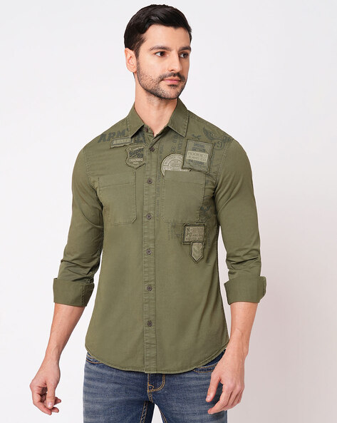 Buy Olive Shirts for Men by ROOKIES Online