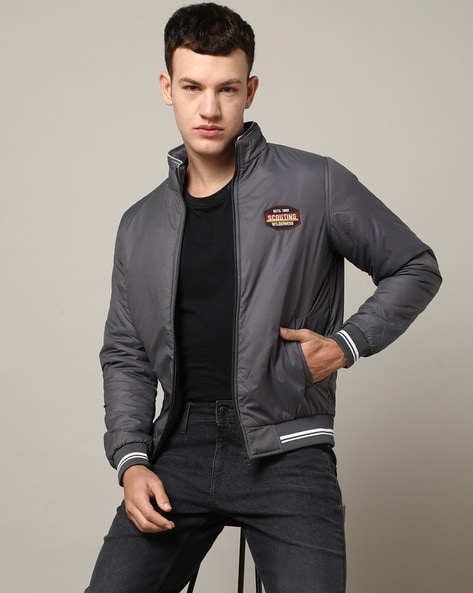 Charcoal hotsell bomber jacket