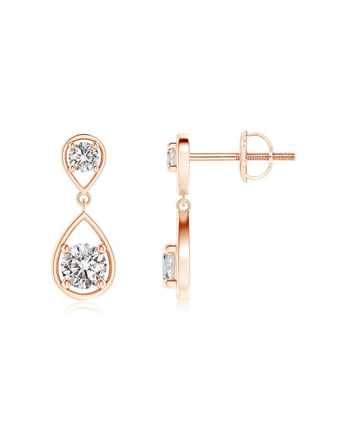 Rose Gold Huggies with Mini Diamond Bezel Drop for Women | Jennifer Meyer