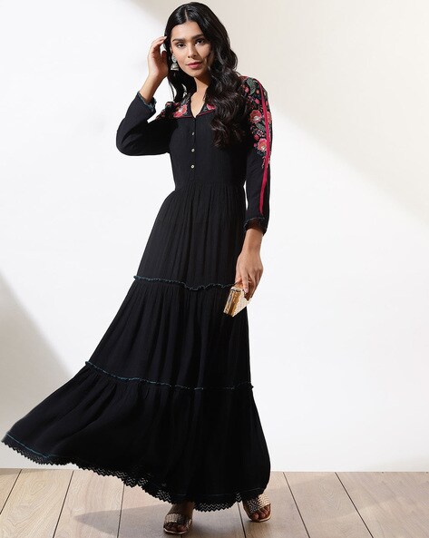 Buy Black Dresses Gowns for Women by LAKSHITA Online Ajio