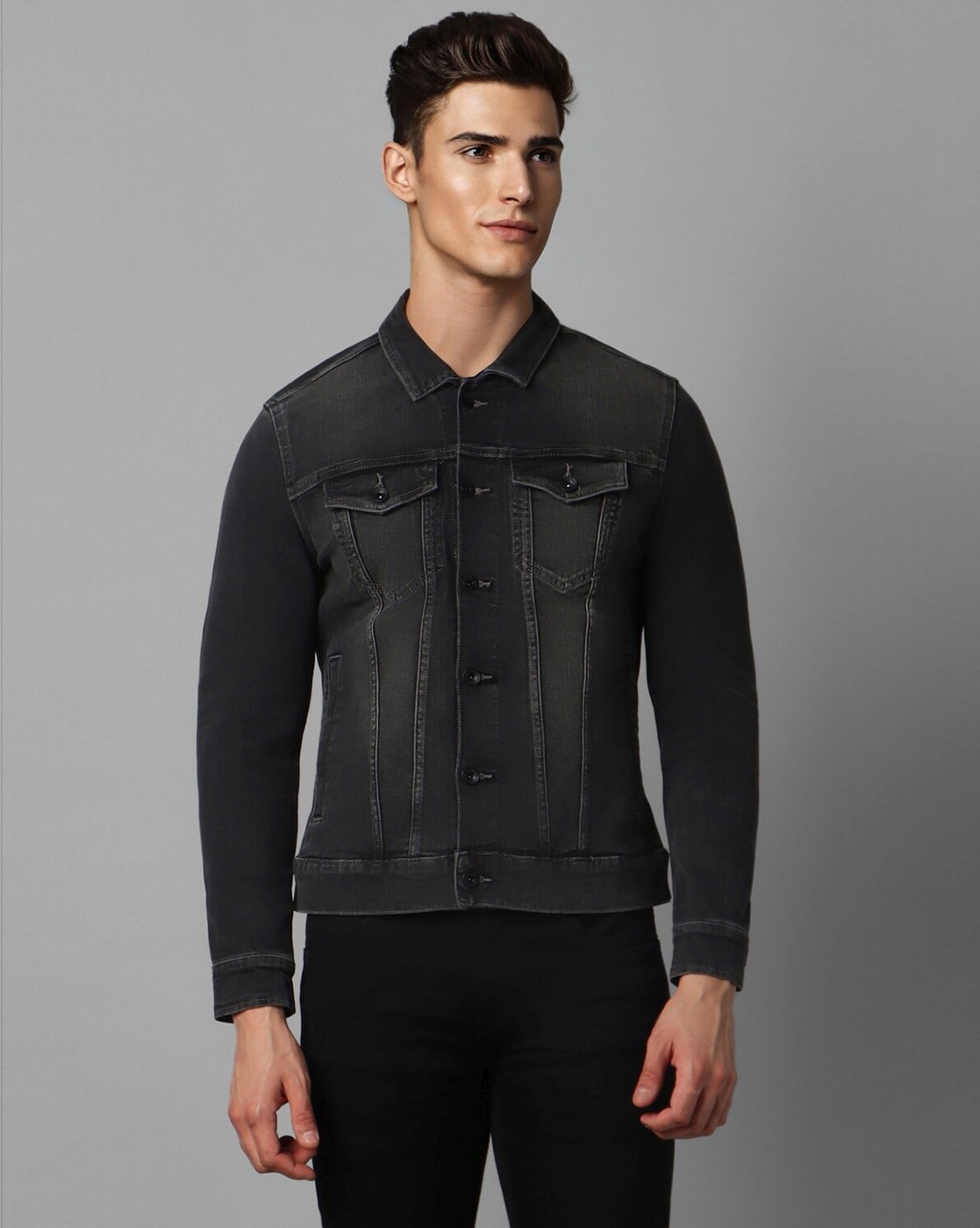 Black MEN Slim Fit Jean Jacket 2667780