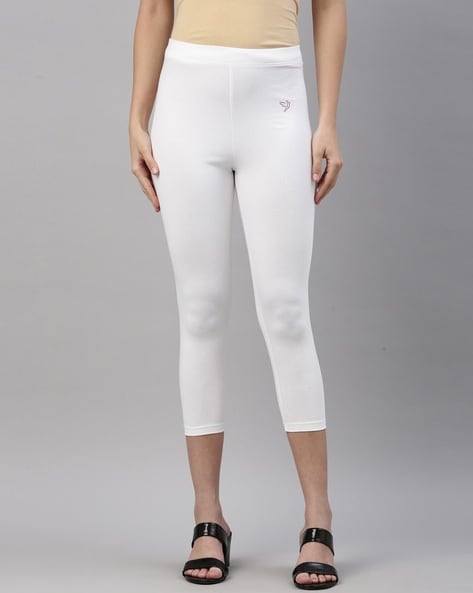 Buy Elegant Cotton Blend Solid Skinny Fit 3/4 Capris Leggings For  Women-Pack of 3 Online In India At Discounted Prices