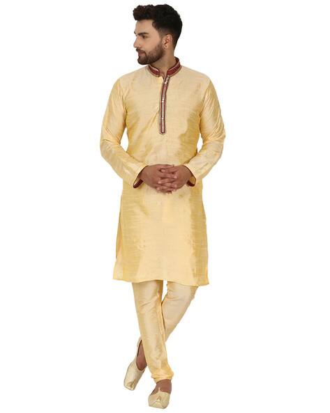 SKAVIJ Mandarin Collar Kurta Pyjama Set