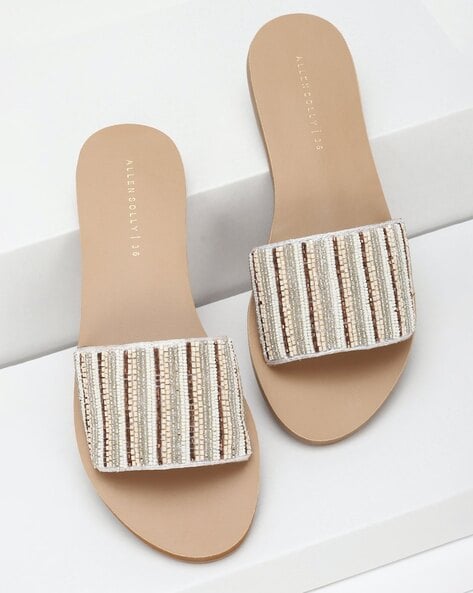 Allen Solly Women Embellished Open-Toe Slides