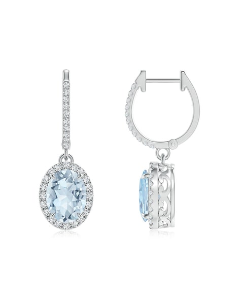 Diamond & Aquamarine Drop Earrings - Fine Jewelry by Tamsen Z