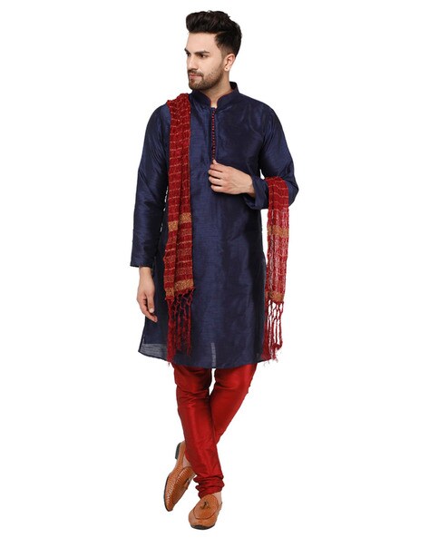 Buy Black 2 Piece Ethnic Suit for Men by SKAVIJ Online Ajio