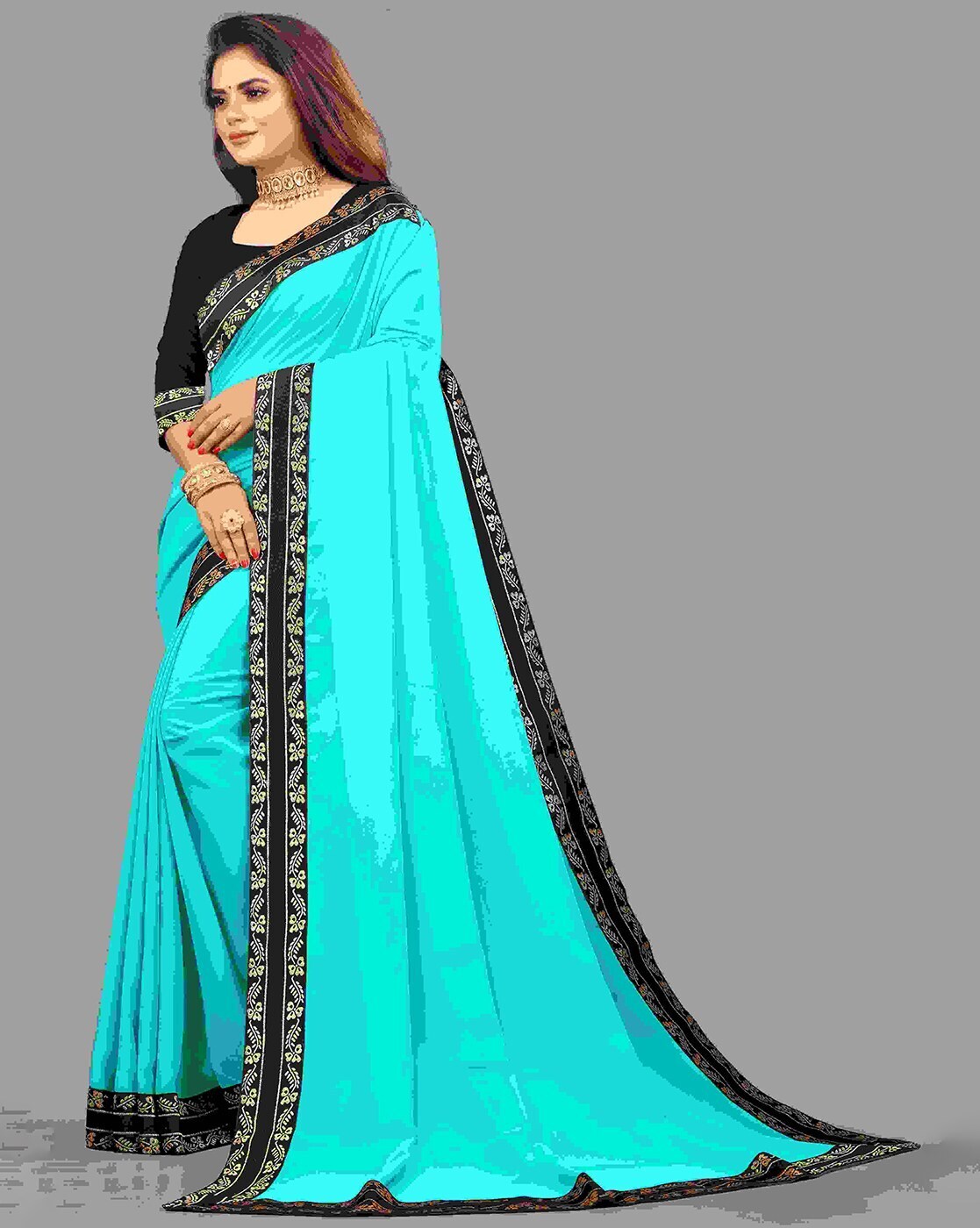 Buy Sea Green Silk Georgette Saree - Sarees Online in India | Colorauction