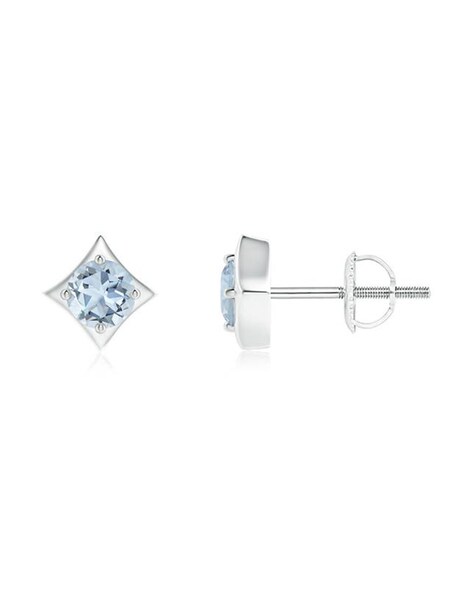 Natural Aquamarine Stud Earrings, Available in Titanium, White Gold and  Surgical Steel 4mm or 5mm Sizes - Etsy