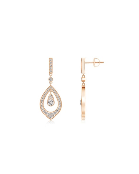 Small Flower Diamonds Drop Earrings in 18K Rose Gold (.51ctw) | IPPOLITA