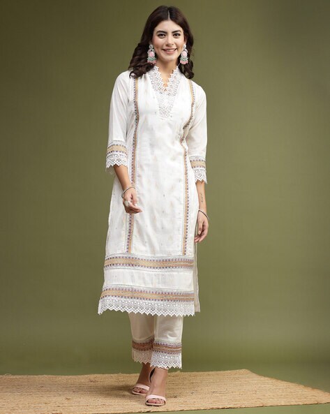 Buy Pink Kurta Suit Sets for Women by Rajgranth Online | Ajio.com