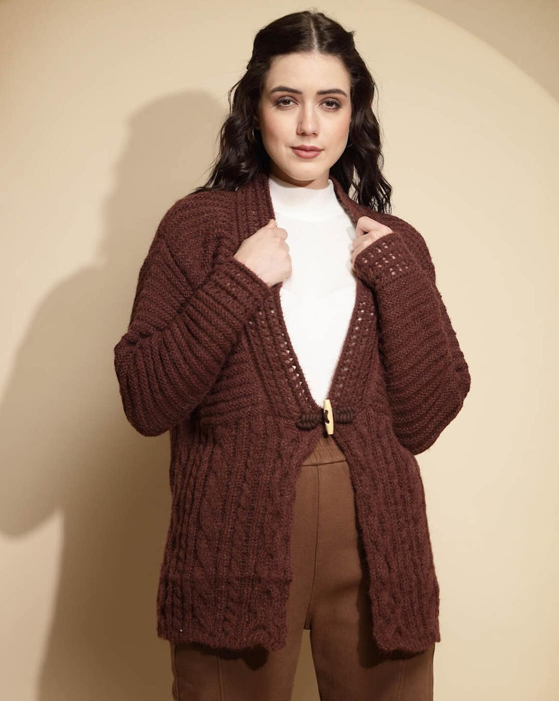 moose's ニットカーディガンRich cardigan brown 完売 moose's ニットカーディガンRich cardigan brown 【公式通販】