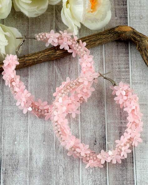 Women Handmade Beaded Hoop Earrings