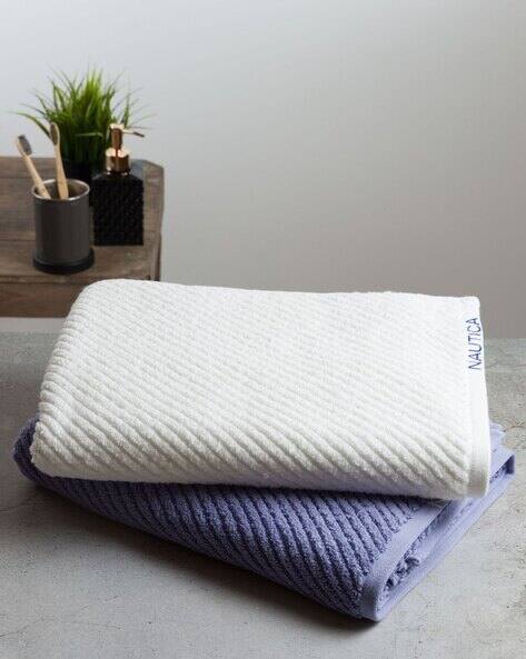 NAUTICA Set of 2 Striped Cotton Bath Towels 59" x 30"