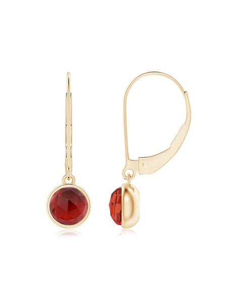 Garnet Stud Earrings White Gold Bezels | Jewelers in Rochester, NY