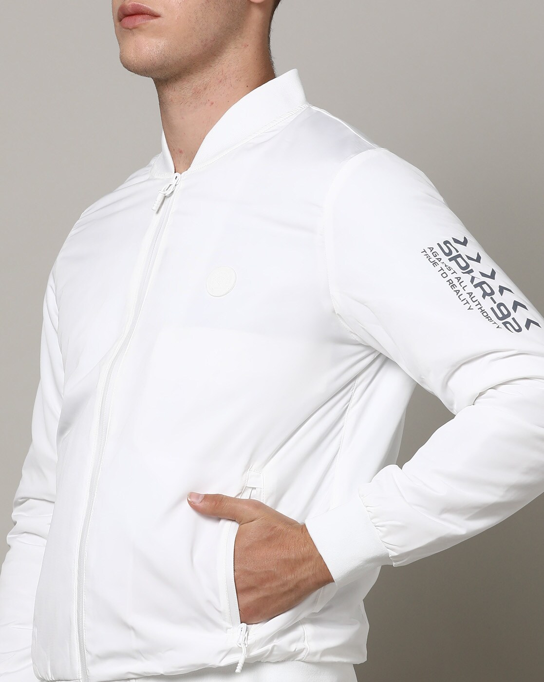 Buy Spykar White Polyester Full Sleeve Casual Jacket Online