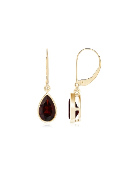 Georgian 9ct Gold & Flat Cut Almandine Garnet Drop Earrings (218L) | The  Antique Jewellery Company