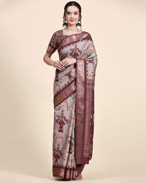 Gharonda - Limited Edition Pichwai inspired Ajrakh mul cotton saree