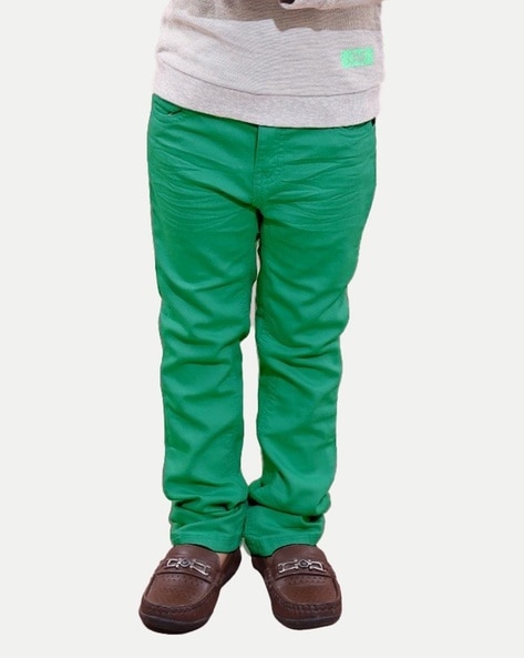 Green wood Single-colour skinny-fit trousers - Buy Online | Terranova
