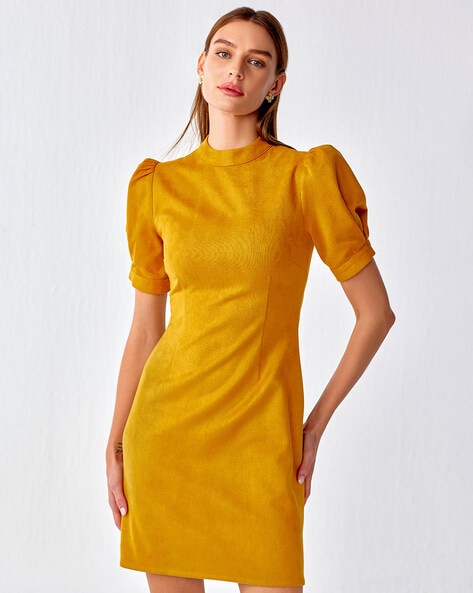 FANCYINN Womens Cute Shift Dress Sleeve Hem V Neck Loose Mini Dress –  Fancyinn