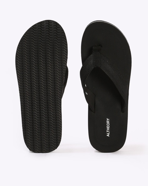 Plain black flip discount flops