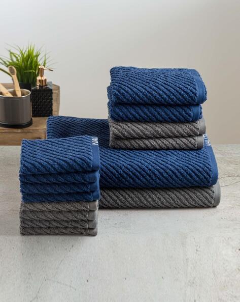 Navy blue and online gray towels