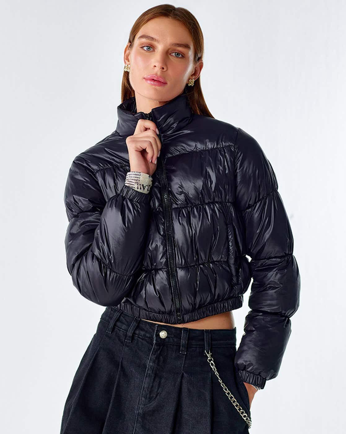 Buy Cover Story Women Zip-Front Puffer Jacket Online | Ajio.com