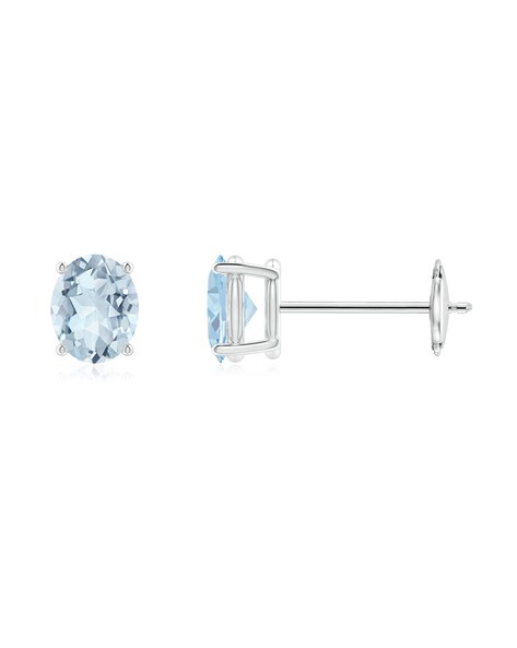 14kt White Gold Aquamarine Stud Earrings