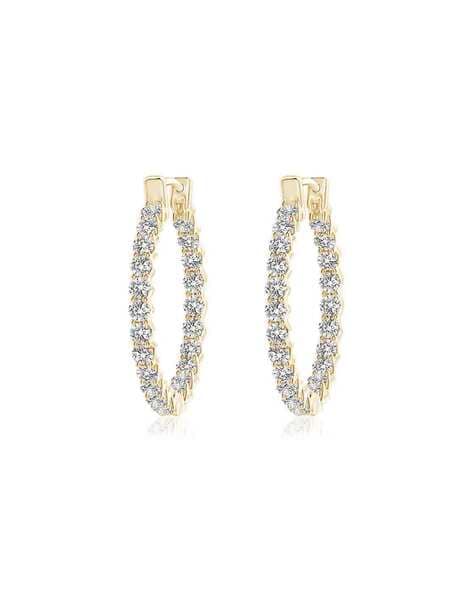 Buy Graceful Diamond Hoop Earrings Online | ORRA