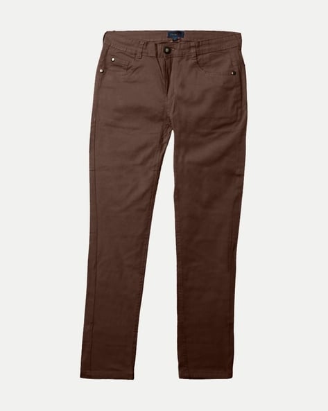 Little Co Child Size 2 Brown Solid Pants - boys