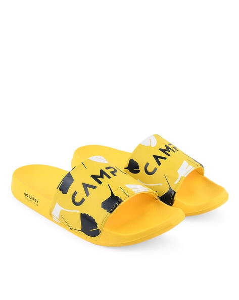 Buy Gold Flip Flop Slippers for Men by Campus Online Ajio